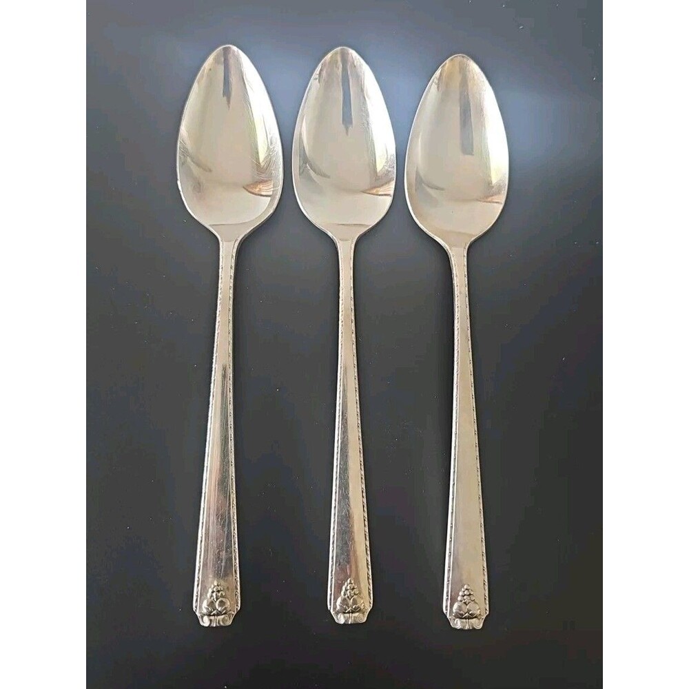 Prestige Plate Silverplate Bordeaux Set of 3 Tablespoons Serving Spoons Oneida